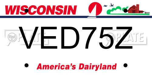 VED75Z Wisconsin License Plate
