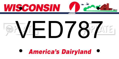 VED787 Wisconsin License Plate