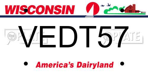 VEDT57 Wisconsin License Plate