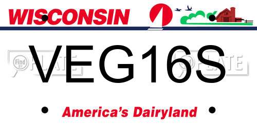 VEG16S Wisconsin License Plate