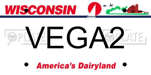 VEGA2 Wisconsin License Plate