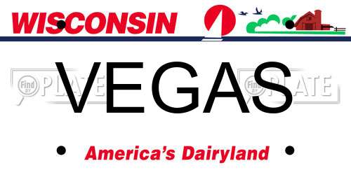 VEGAS Wisconsin License Plate
