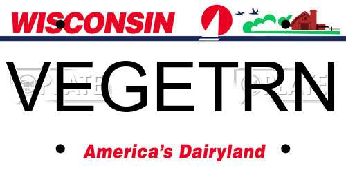 VEGETRN Wisconsin License Plate