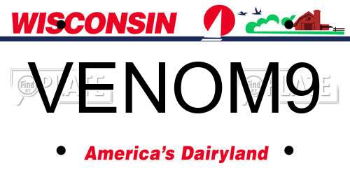 VENOM9 Wisconsin License Plate