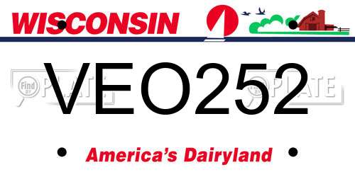 VEO252 Wisconsin License Plate