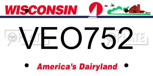 VEO752 Wisconsin License Plate