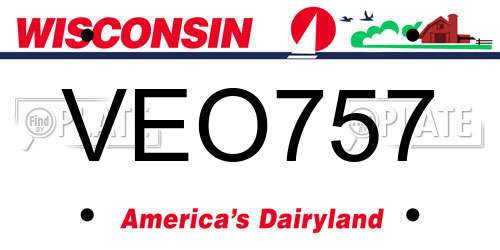VEO757 Wisconsin License Plate
