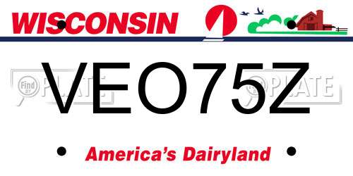VEO75Z Wisconsin License Plate