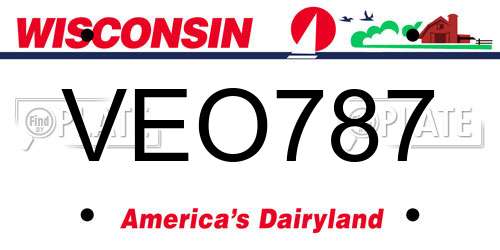 VEO787 Wisconsin License Plate