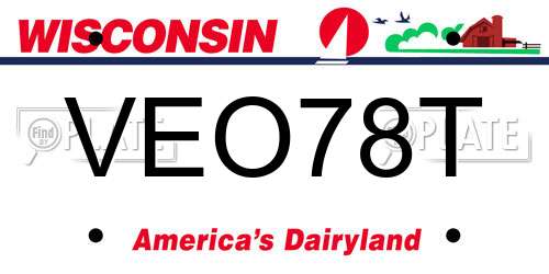 VEO78T Wisconsin License Plate