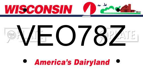 VEO78Z Wisconsin License Plate