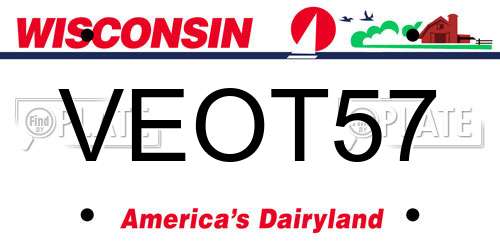 VEOT57 Wisconsin License Plate