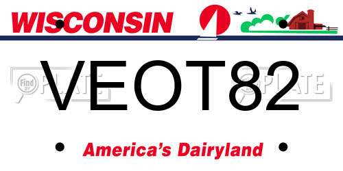 VEOT82 Wisconsin License Plate