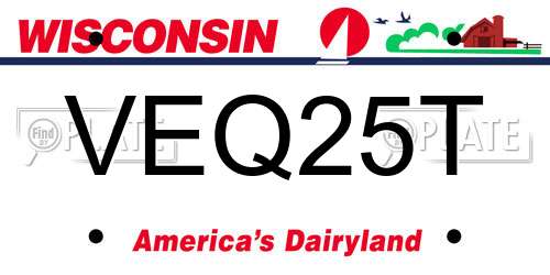 VEQ25T Wisconsin License Plate