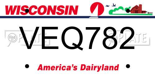 VEQ782 Wisconsin License Plate