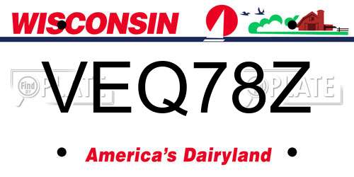 VEQ78Z Wisconsin License Plate