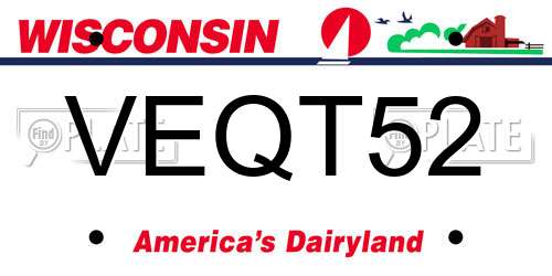 VEQT52 Wisconsin License Plate
