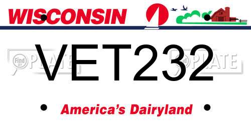 VET232 Wisconsin License Plate