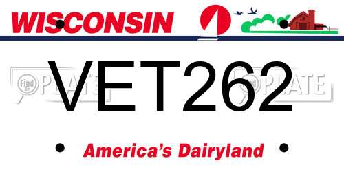 VET262 Wisconsin License Plate