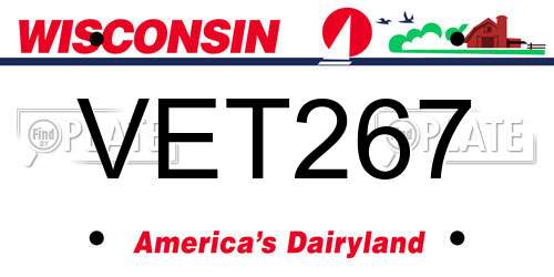 VET267 Wisconsin License Plate