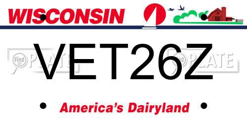 VET26Z Wisconsin License Plate