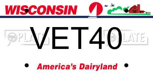 VET40 Wisconsin License Plate