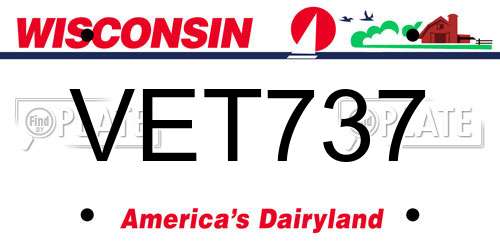 VET737 Wisconsin License Plate