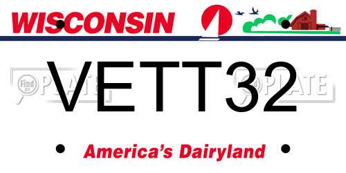 VETT32 Wisconsin License Plate