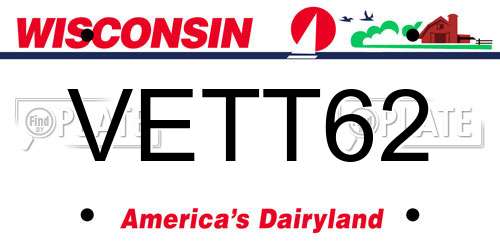 VETT62 Wisconsin License Plate