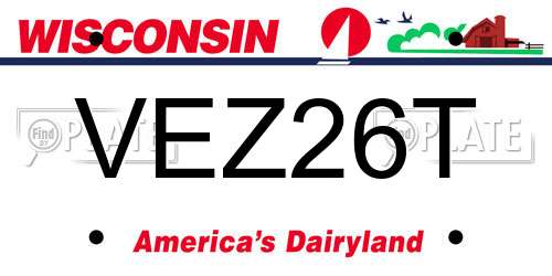 VEZ26T Wisconsin License Plate