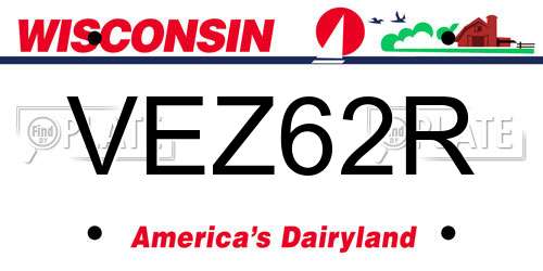 VEZ62R Wisconsin License Plate