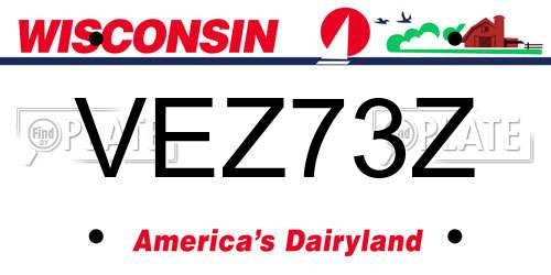 VEZ73Z Wisconsin License Plate