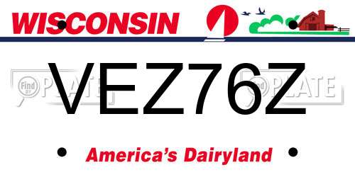 VEZ76Z Wisconsin License Plate