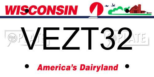 VEZT32 Wisconsin License Plate