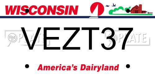 VEZT37 Wisconsin License Plate