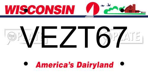 VEZT67 Wisconsin License Plate