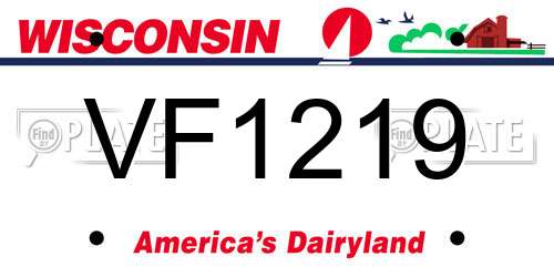 VF1219 Wisconsin License Plate