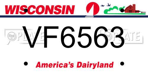 VF6563 Wisconsin License Plate