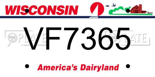 VF7365 Wisconsin License Plate