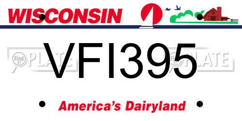 VFI395 Wisconsin License Plate