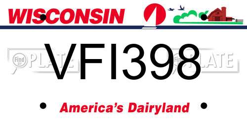 VFI398 Wisconsin License Plate