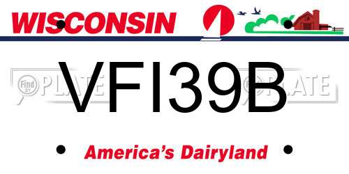 VFI39B Wisconsin License Plate