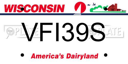 VFI39S Wisconsin License Plate
