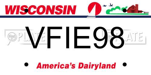 VFIE98 Wisconsin License Plate
