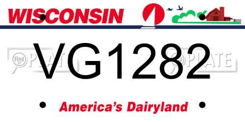 VG1282 Wisconsin License Plate