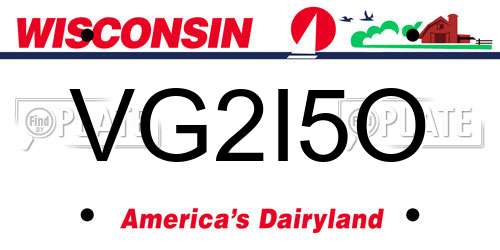 VG2I5O Wisconsin License Plate