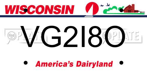 VG2I8O Wisconsin License Plate