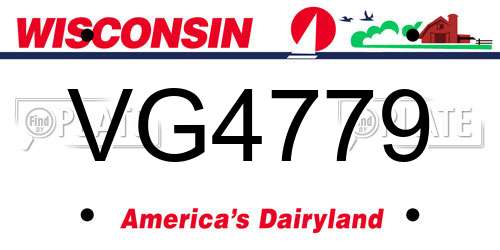 VG4779 Wisconsin License Plate