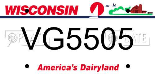 VG5505 Wisconsin License Plate