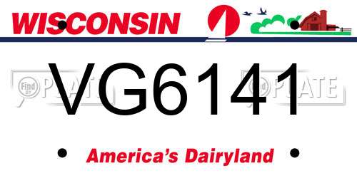 VG6141 Wisconsin License Plate